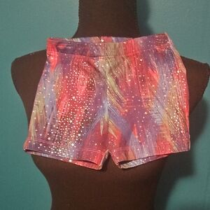 Danskin Girls' Brushstroke Skort Shorts - Red, Purple, Blue